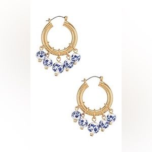 NWT Revolve x 8 Other Reasons Painted Bead Gold Hoop Earrings